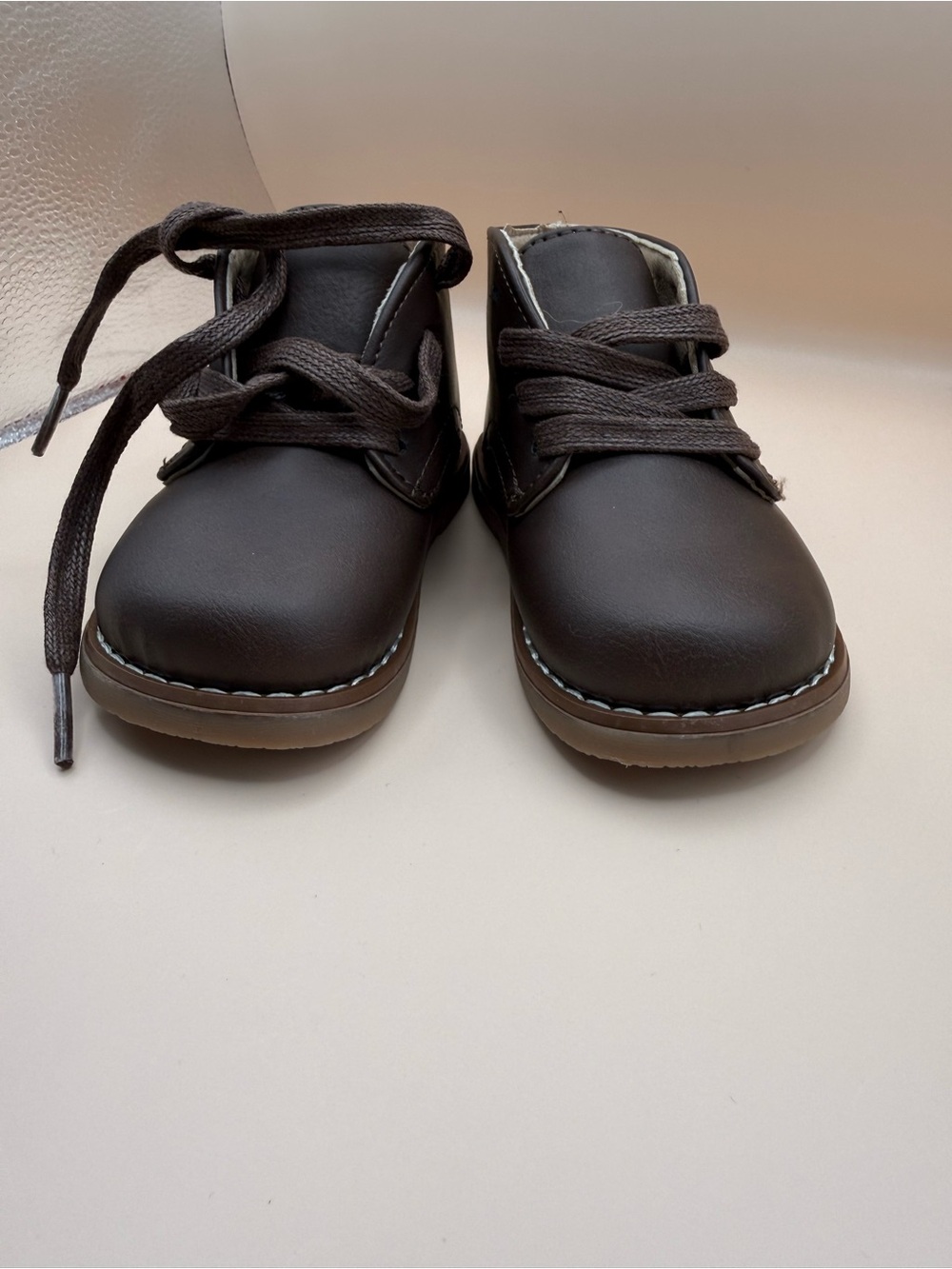 Josmo Kids Brown Chukka Boots Lace‎ Up Ankle Shoes 5516AM Size 5